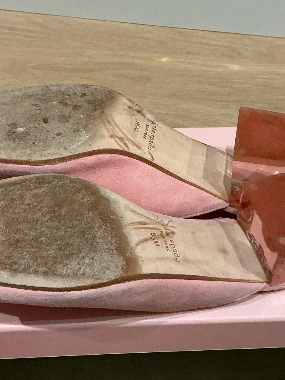 kate spade Rococo Pink Suede V-Cut Slide Mules